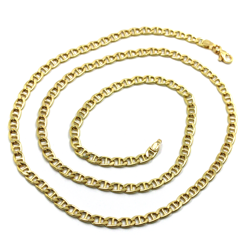 Cadena de oro amarillo de 18 quilates, estilo marinero, ovalada, con eslabones grandes de 5 mm, 60 cm y 24 pulgadas.