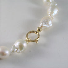 Load image into Gallery viewer, SOLID 18K YELLOW GOLD NECKLACE WITH BIG LUSTER BAROQUE DROP PEARLS MADE IN ITALY
