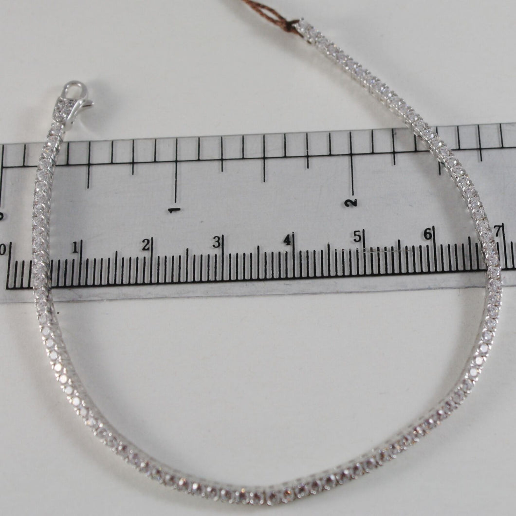 SOLID 18K WHITE GOLD TENNIS BRACELET WITH ZIRCONIA 2.75 CARATS