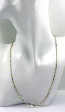 Load image into Gallery viewer, 18k yellow white gold chain oval triangular 2.2x7mm rounded tubes links 50cm 20&quot;
