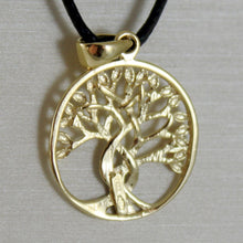 Load image into Gallery viewer, 18K YELLOW WHITE ROSE GOLD TREE OF LIFE PENDANT 17 MM .67 INCHES
