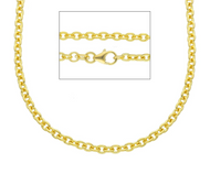 Cadena de círculos rolo de oro amarillo macizo de 18 k de 3 mm, 18 pulgadas, cierre de langosta
