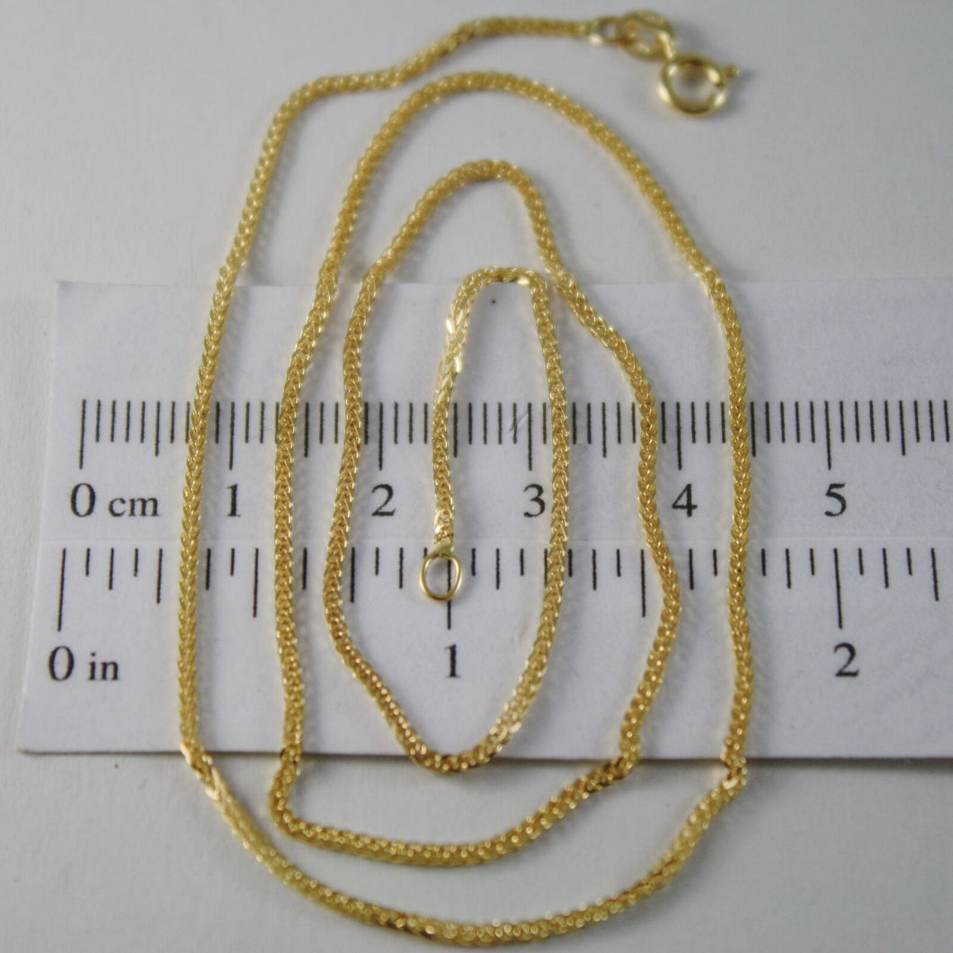 SOLID 18K YELLOW GOLD CHAIN NECKLACE WITH 1MM EAR LINK 23.62 INCH, MADE IN ITALY