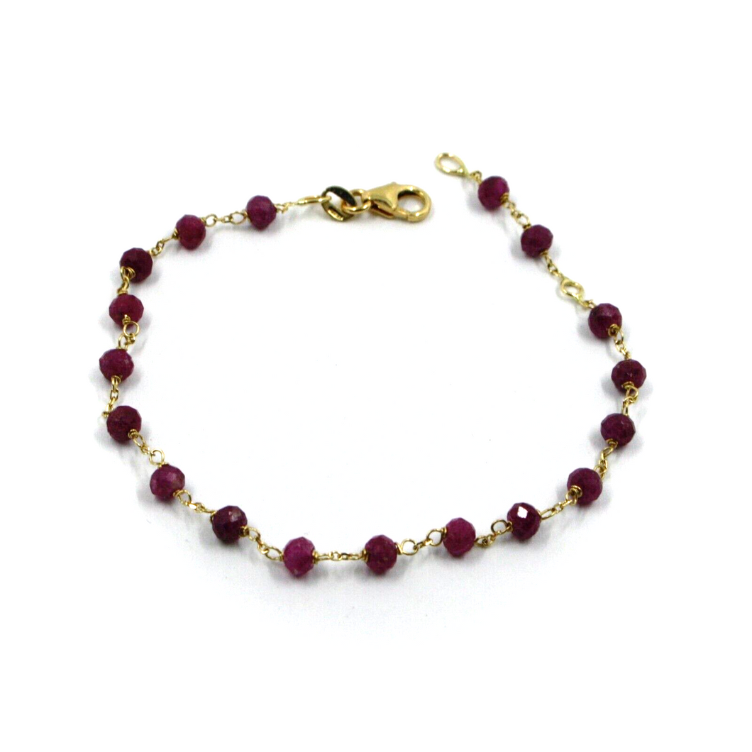 Pulsera de cuentas de oro amarillo de 18 quilates de 7,5