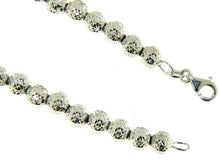 Load image into Gallery viewer, 18K WHITE GOLD BRACELET WITH FINELY WORKED SPHERES 5 MM BALLS MADE IN ITALY
