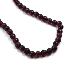 Load image into Gallery viewer, 18k yellow gold bracelet 7.9&quot;, round red garnet 4mm round beads spheres balls
