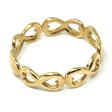 Load image into Gallery viewer, SOLID 18K YELLOW GOLD RING, INFINITY INFINITE ROW, SMOOTH, MADE IN ITALY
