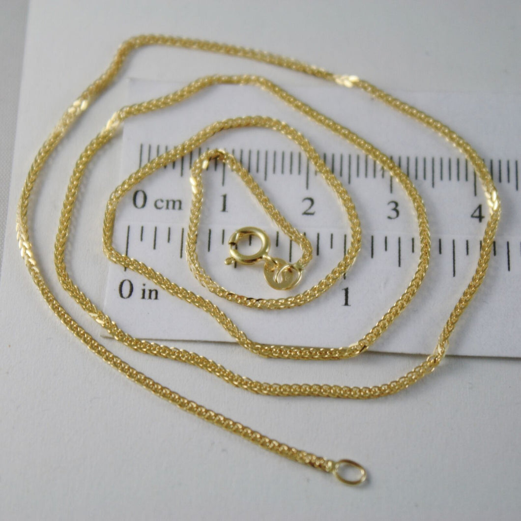 SOLID 18K YELLOW GOLD CHAIN NECKLACE 1.1 MM EAR LINK, 19.69 INCHES MADE IN ITALY