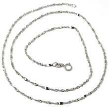 Load image into Gallery viewer, 18K WHITE GOLD CHAIN, 1.5 MM SINGAPORE ROPE SPIRAL ALTERNATE LINK, 17.7 INCHES
