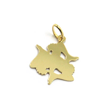 Load image into Gallery viewer, 18k yellow gold pendant, flat Trinacria 20mm, Sicily, smooth and satin
