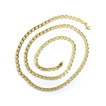 Load image into Gallery viewer, 18K YELLOW GOLD CHAIN FLAT BOAT MARINER OVAL NAUTICAL LINK 3.5mm, 45 cm, 18&quot;
