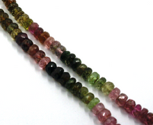 Load image into Gallery viewer, 18k yellow gold bracelet 7.9&quot;, multicolor natural tourmaline faceted 5mm ovals
