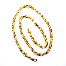 Load image into Gallery viewer, 18k yellow gold big 6.7mm oval anchor mariner nautical rounded chain 23.6&quot; 60cm
