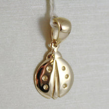 Load image into Gallery viewer, 18K YELLOW GOLD FLAT LADYBUG PENDANT CHARMS, 18 MM SMOOTH BRIGHT MADE IN ITALY
