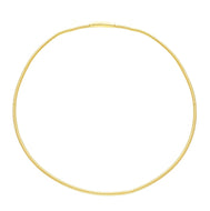 18k yellow gold omega gas pipe rounded 3mm tubular spiral chain necklace 18