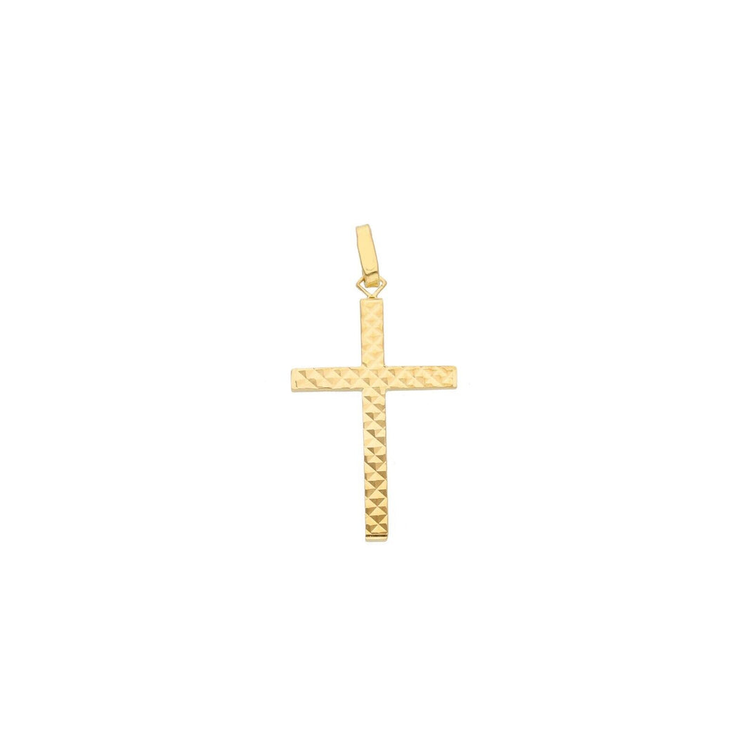 Solid 18k yellow gold  flat cross very luster  made in Italy