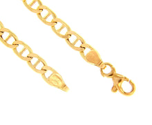 Load image into Gallery viewer, 18K YELLOW GOLD BRACELET FLAT BOAT MARINER OVAL NAUTICAL 4.5mm LINK, 8.3&quot;
