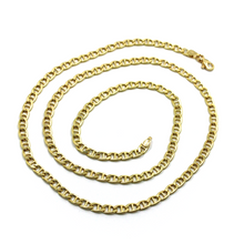 Load image into Gallery viewer, 18K YELLOW GOLD CHAIN FLAT BOAT MARINER OVAL NAUTICAL LINK 4.5mm, 60 cm, 24&quot;
