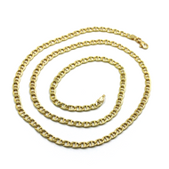 Cadena de oro amarillo de 18 quilates con eslabones náuticos ovalados de 4,5 mm, 60 cm y 24 pulgadas