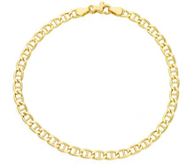 Load image into Gallery viewer, 18K YELLOW GOLD BRACELET FLAT BOAT MARINER OVAL NAUTICAL 4.5mm LINK, 8.3&quot;
