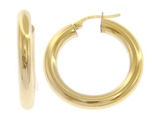 Load image into Gallery viewer, 18K YELLOW GOLD ROUND CIRCLE HOOP EARRINGS DIAMETER 20 MM x 4 MM, MADE IN ITALY
