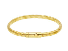 Load image into Gallery viewer, 18k yellow gold omega, gas pipe, rounded 5mm, half tube, spiral bracelet 7.9&quot;
