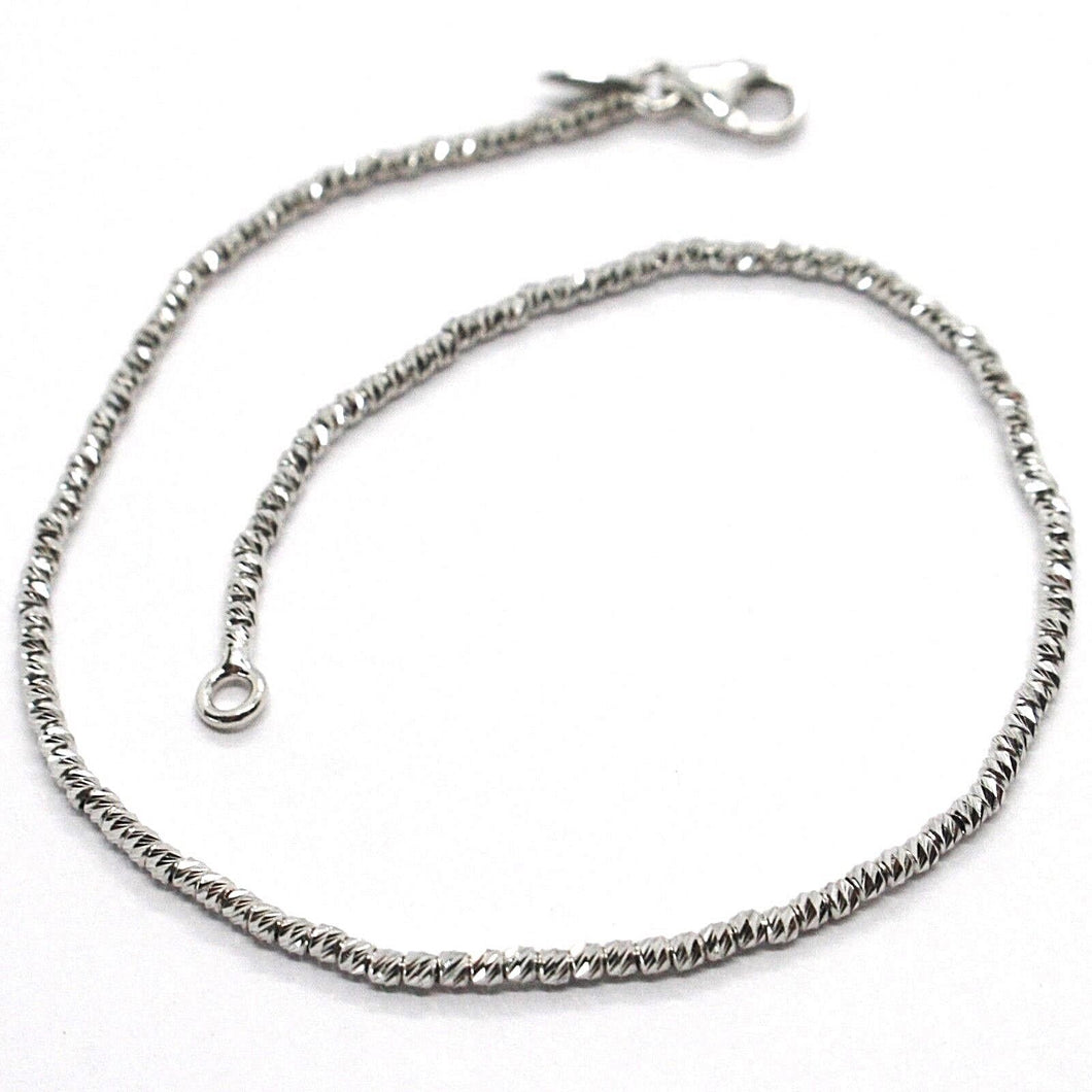 18K WHITE GOLD BRACELET WITH FINELY WORKED SPHERES, 1.5 MM DIAMOND CUT BALLS