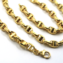 Load image into Gallery viewer, 18k yellow gold big 6.7mm oval anchor mariner nautical rounded chain 23.6&quot; 60cm
