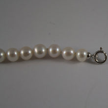 Load image into Gallery viewer, SOLID 18K WHITE GOLD BRACELET WITH FRESHWATER WHITE PEARL MADE IN ITALY  7,48 IN
