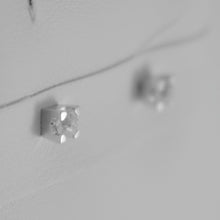 Load image into Gallery viewer, 18K WHITE GOLD SQUARE 3 mm EARRINGS DIAMOND DIAMONDS 0.25 CT, MADE IN ITALY
