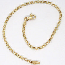 Load image into Gallery viewer, 18K YELLOW GOLD BRACELET, 18 CM, MINI ROLO 2.2 MM CIRCLE LINKS, MADE IN ITALY
