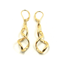 Load image into Gallery viewer, 18k yellow gold pendant 50mm earrings with smooth 35mm braided tubular spiral
