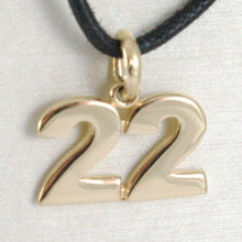 Load image into Gallery viewer, 18K YELLOW GOLD NUMBER 22 TWENTY TWO PENDANT CHARM .7 INCHES 17 MM MADE IN ITALY
