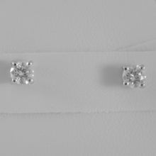 Load image into Gallery viewer, 18K WHITE GOLD SQUARE 4 mm EARRINGS DIAMOND DIAMONDS 0.50 CT, MADE IN ITALY
