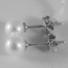 Load image into Gallery viewer, SOLID 18K WHITE GOLD EARRINGS WITH PEARL PEARLS 6.5 MM, MADE IN ITALY
