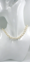 Load image into Gallery viewer, 18k yellow gold 16&quot; necklace, 8x10mm baroque freshwater oval drop white pearls
