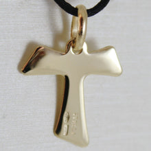 Load image into Gallery viewer, 18K YELLOW GOLD CROSS, FRANCISCAN TAU TAO, SAINT FRANCIS, 2.4 CM MADE IN ITALY
