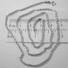 Load image into Gallery viewer, 18K WHITE GOLD CHAIN NECKLACE BRAID ROPE LINK 15.75 INCHES, 2.2mm MADE IN ITALY
