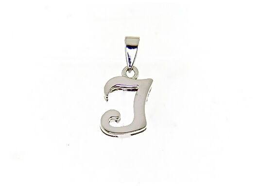 PENDENTIF LUSTRÉ EN OR BLANC 18 CARATS AVEC INITIALE I LETTRE I FABRIQUÉ EN ITALIE 0,71 POUCE
