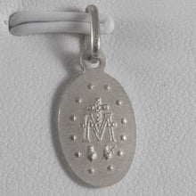 Load image into Gallery viewer, SOLID 18K WHITE GOLD MIRACULOUS MEDAL VIRGIN MARY MADONNA 9x12mm MADE IN ITALY
