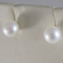 Load image into Gallery viewer, SOLID 18K WHITE GOLD EARRINGS WITH PEARL PEARLS 6.5 MM, MADE IN ITALY
