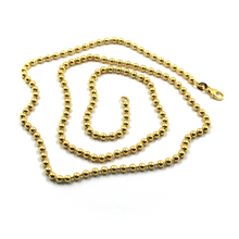 Load image into Gallery viewer, Solid 18k yellow gold 2mm smooth balls ball spheres chain, length 60cm 24&quot;
