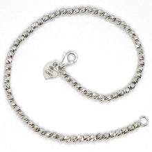 Load image into Gallery viewer, 18K WHITE GOLD BRACELET, 17 CM, FINELY WORKED SPHERES, 2.5 MM DIAMOND CUT BALLS
