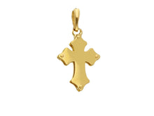 Load image into Gallery viewer, Solid 18k yellow and white gold cross luster with Jesus made in Italy
