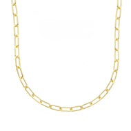 solid 18k yellow gold chain rounded tube oval paper clip 2.5x7mm link 20