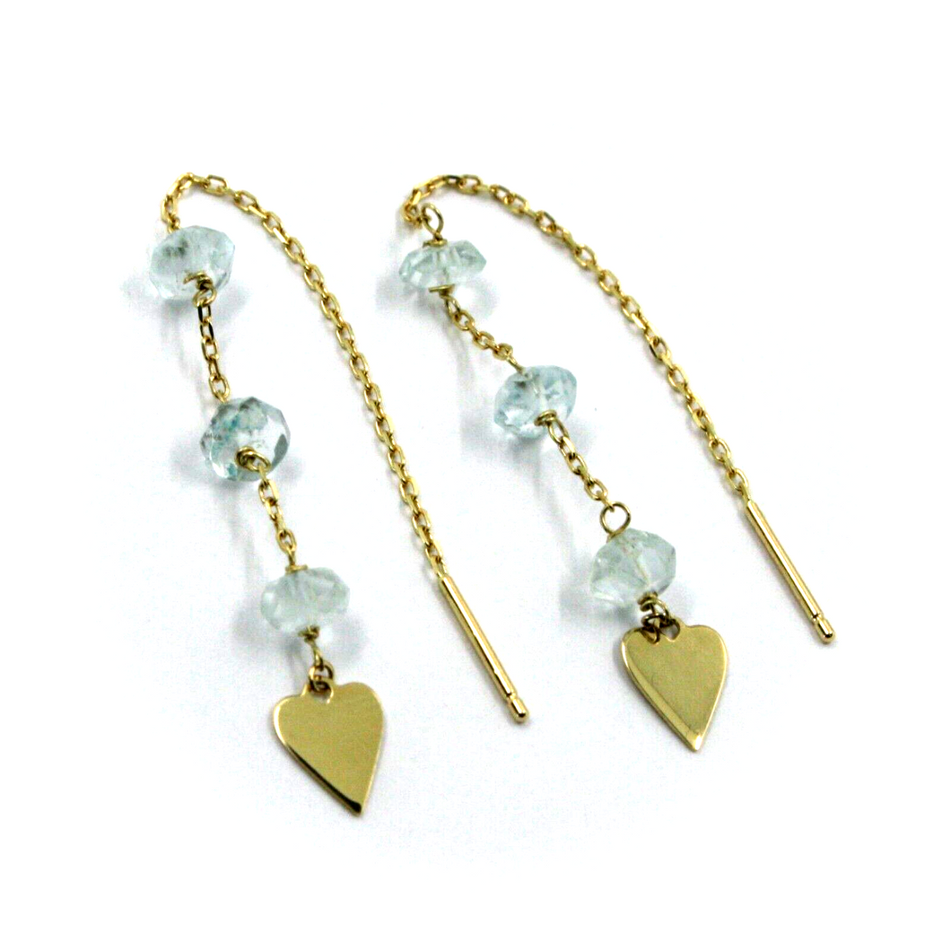 Pendientes largos de oro amarillo de 18 quilates, 4,5 cm (1,77