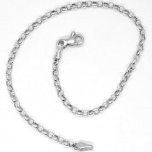 Load image into Gallery viewer, 18K WHITE GOLD BRACELET, 18 CM, MINI ROLO 2.2 MM CIRCLE LINKS, MADE IN ITALY
