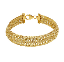 Load image into Gallery viewer, 18k yellow gold multi-strand spiga wheat wires braided alternate 13mm bracelet
