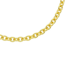 Load image into Gallery viewer, Solid 18k yellow gold rolo circles 3mm chain, 20 inches, lobster clasp
