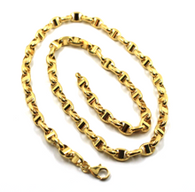 Load image into Gallery viewer, 18k yellow gold big 6.7mm oval anchor mariner nautical rounded chain 23.6&quot; 60cm
